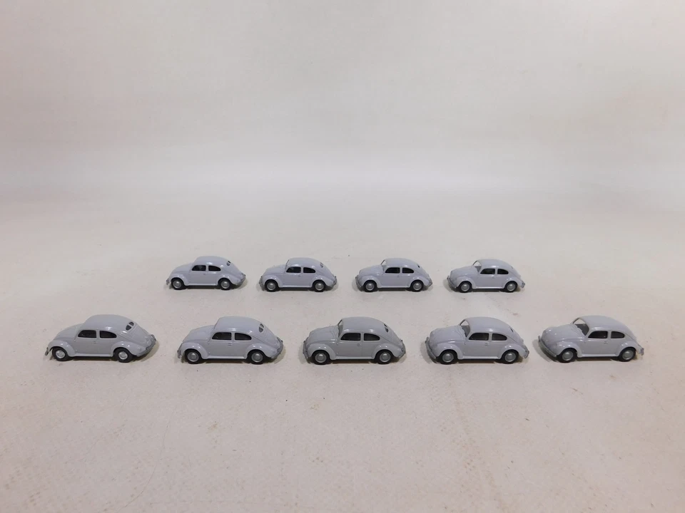 9x wiking H0 1:87 830? Autovettura Volkswagen VW Brezelkäfer Käfer Grigio Mint # - Immagine 2 di 4