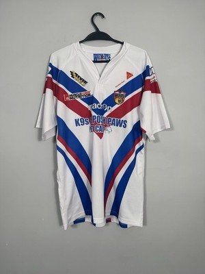 Wakefield Trinity Wildcats Shirt Herren XL Extra Large 2016 Rugby weiß Macron