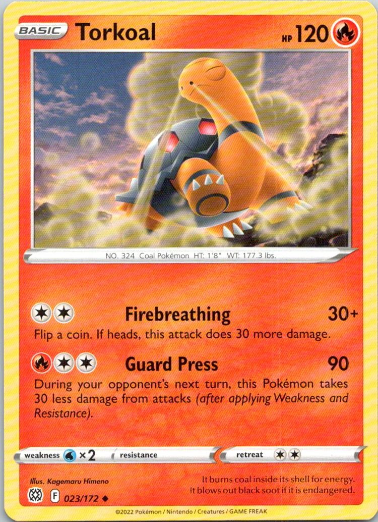 Torkoal 023/172 Uncommon Brilliant Stars Pokemon Near Mint
