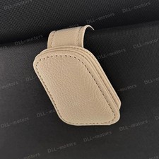New Sunglasses Glasses Card Ticket Magnetic Clip Car Sun Visor Leather Holder