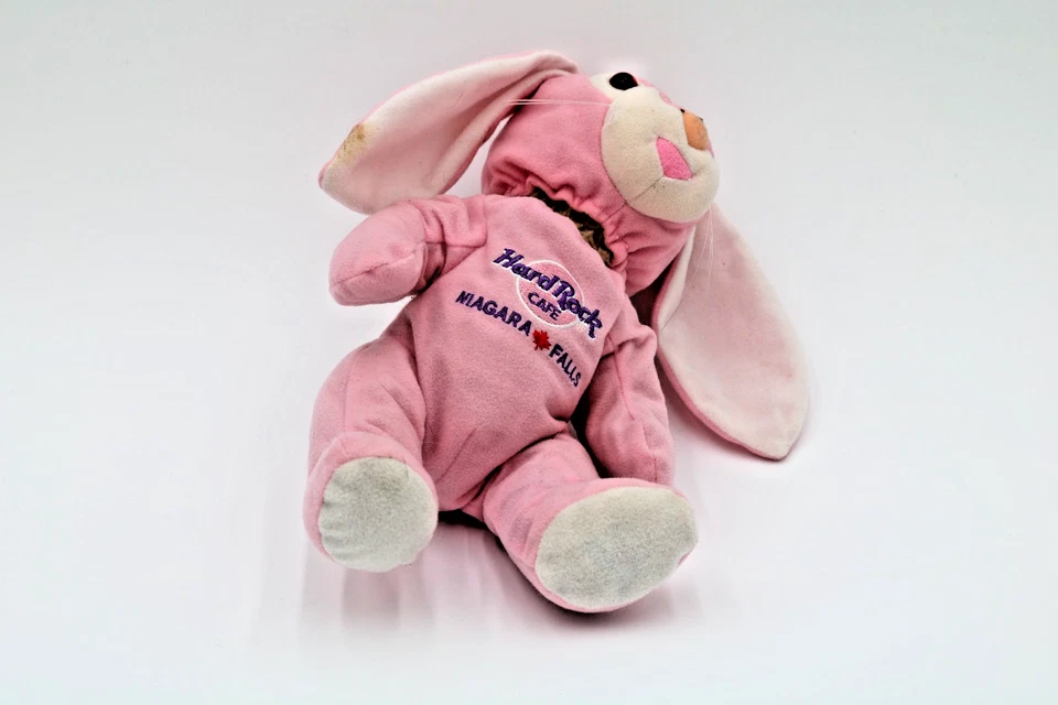 RARO 2001 PINK EASTER BUNNY HARD ROCK CAFÉ HERRINGTON'S TEDDY BEAR TBC FUKUOKA Foto 2 de 4