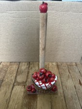 Miniature Apple Basket Paper Towel Holder, Wo...