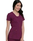 Wine HeartSoul Scrubs Serenity V Neck Top HS665 WNPS Wine XS Nwt — photo 3