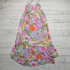 Lilly Pulitzer Dress Girls XL 14 16 Pink Floral Maxi Summer Beach Rayon Target