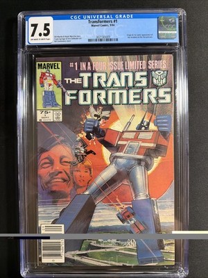 Transformers #1 CGC 7.5 1984 Newsstand Edition Marvel Key Issue *S10