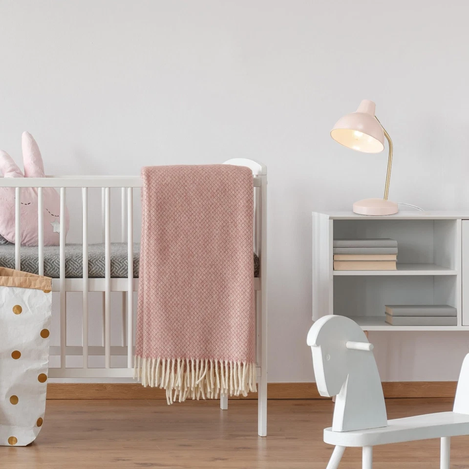 Lámpara de escritorio eléctrica 67339 16 pulgadas rosa con brazo dorado, interruptor de encendido/apagado en línea, R... Foto 4 de 4