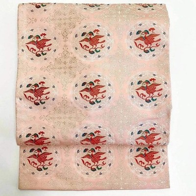5731# Japanese Vintage Nagoya Obi Belt Kimono Fabric Silk Traditional