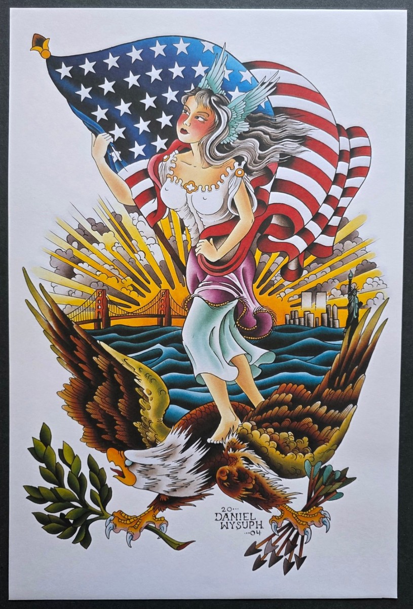 Original 2005 Daniel Wysuph Traditional Tattoo Flash LARGE SIZE