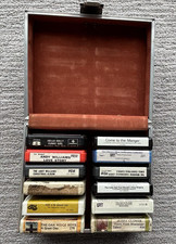 Savoy 12 Tape 8 Track Portable Case Cartridges Vintage Brown 1970-80s with tapes