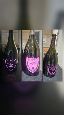 3 Dom Perignon Magnum Empty Bottle, 3 Different Design Bottle Rose Vintage 1.5lt
