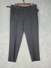 Ermenegildo Zegna Pants Mens 33 Gray Manhattan Wool Dress Trousers Suit Swiss