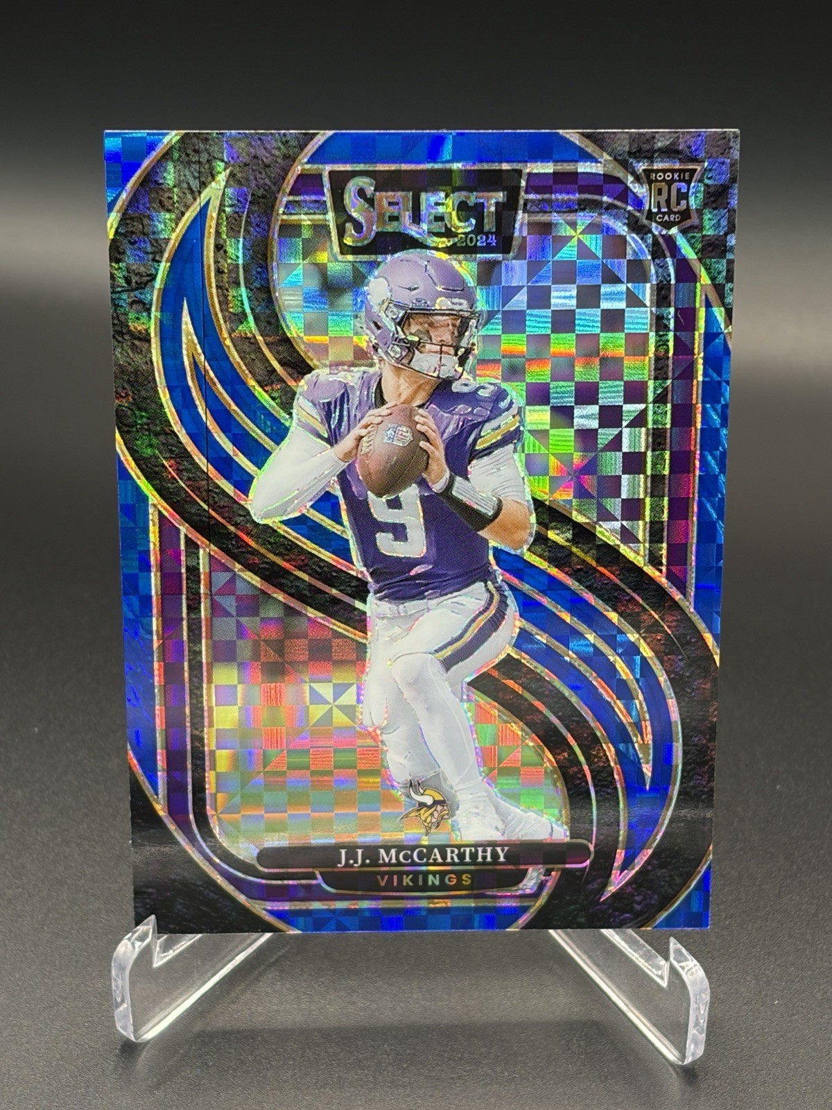 2024 Select Football J.J. McCarthy #134 RC Rookie Premier Blue Prizm /175