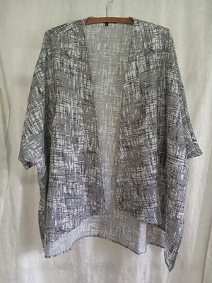 W Sz Sm White Black Open Front Top Cover Up Cardigan Lightweight Flowy 90s Y2K 