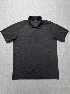 Lululemon Polo Shirt Mens Large Gray Golf Performance Athletic Stretch