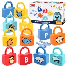 Alphabet Learning Toys, Lock and Key Toddler Toy for Ages 2-4, Preschool Lear...
