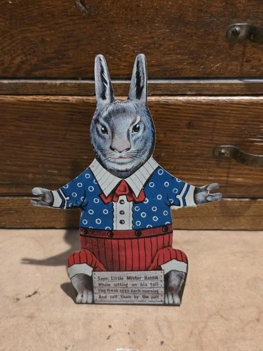 🔥 Vintage Tin Litho Easter Rabbit OHIO ART
