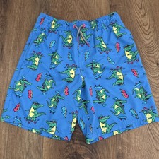 Boys Swim Trunks Wonder Nation Blue Skating Alligators, Size Large 10  12  