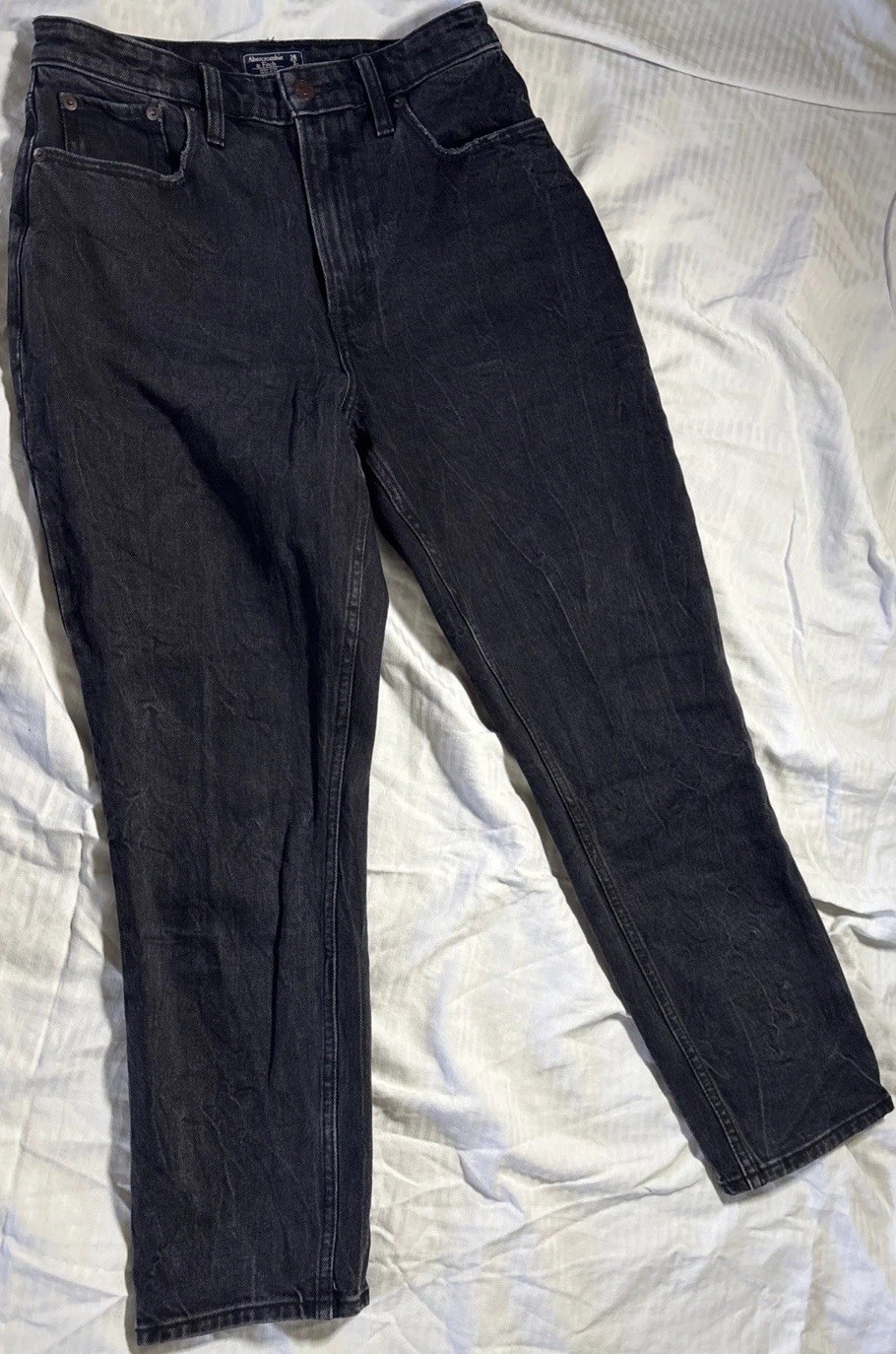 Abercrombie & Fitch Jeans Women Size 2R Waist 26 Black High Rise