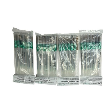 4 Packs Green Ink Pens Disposable Clear Barrel Smooth Writing Office School 10ct