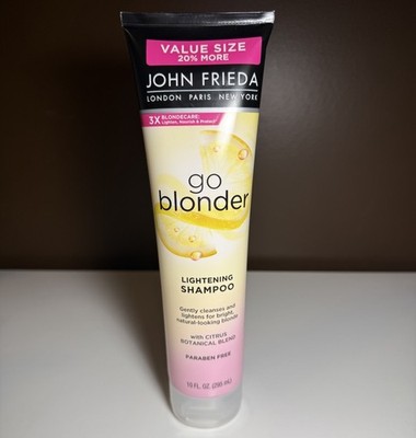 John Frieda Go Blonder Shampoo 10 oz. 3X Blondecare Lightening Citrus Botanical