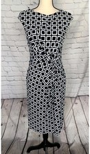 Lauren Ralph Lauren Women's Black/White Geometric Sleeveless Dress (Size 4)