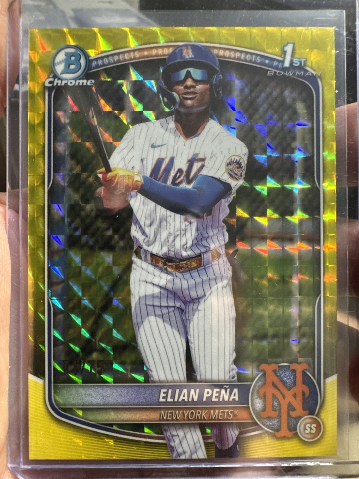 2025 Bowman Chrome Elian Pena #BCP-155 1st Bowman Yellow Geo /75
