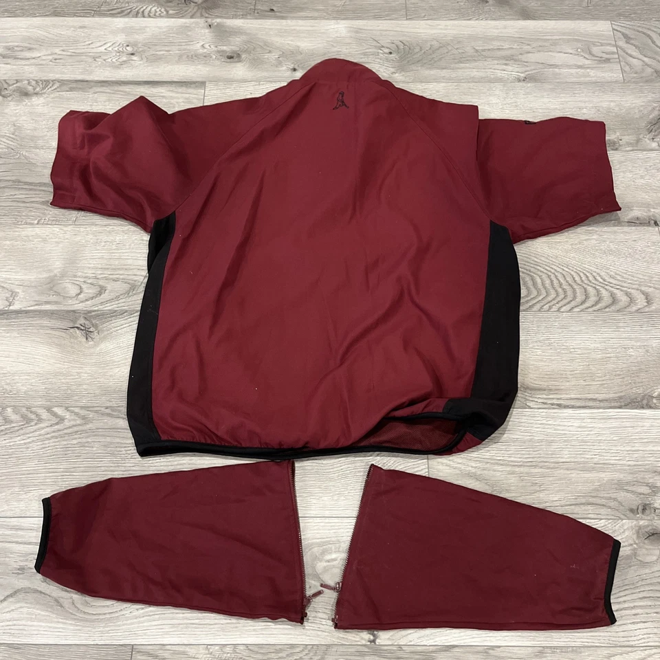 Chaqueta cortavientos de golf PING para hombre mediana convertible manga cremallera lluvia/viento granate Foto 4 de 4