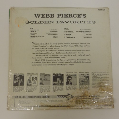 Webb Pierce’s Golden Favorites Vinyl LP DAMAGE on Back Cover - Foto 22 di 24