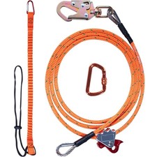 Tree Climbing 8ft Steel-Core Flipline 0.5in Rope with Hook and Carrier