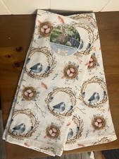 Colordrift Blue Bird Kitchen Towels Set of 2 Bird Nests Spring Bird Lovers