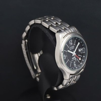Citizen Eco-Drive OXY GMT B876-S72471 Black Dial Luminous Date Mens Watch Japan