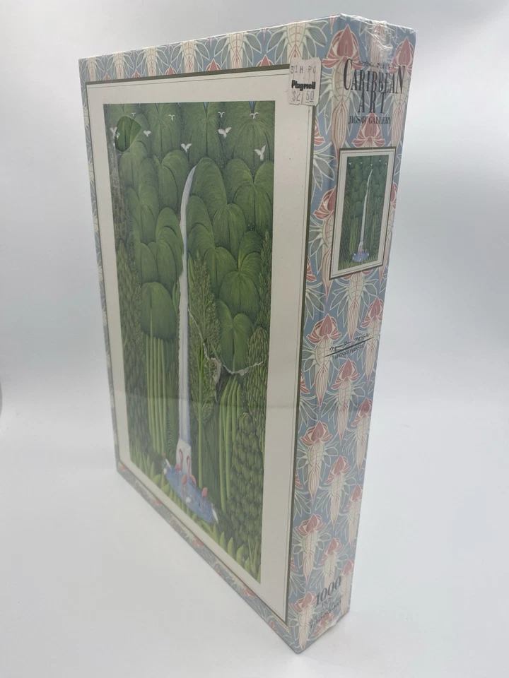 HENRI ROBERT BRESIL ART PUZZLE 1,000 Piece Haitian Caribbean Waterfall Flamingos - Image 2 of 4