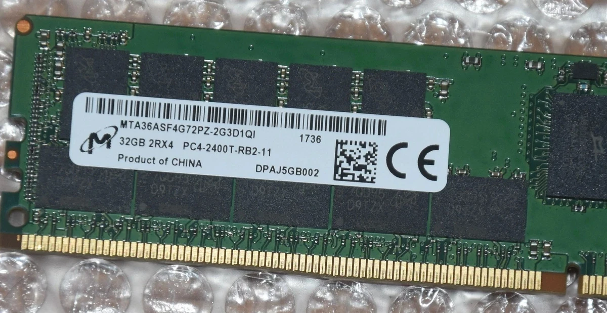 PC4-19200 (DDR4-2400) Bus Speed Server RAM 32 GB Capacity per