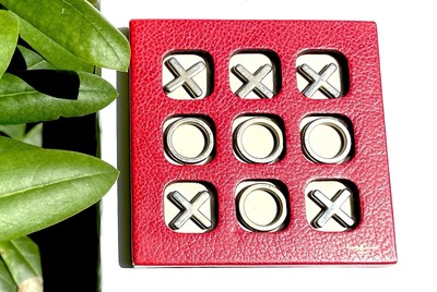 Asprey und Garrard 0 x Noughts und Crosses Tic Tac Toe Leder Brettspiel