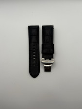 Panerai Black Alligator Leather Strap 24/22 with Deployment Buckle OEM