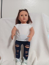 OUR GENERATION 18" DOLL BROWN HAIR  EYES OUTFIT SNEAKERS