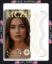 Gold Glitter Freckles - 10 Temporary Face Tattoo Stickers for Festivals