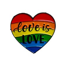 Love Is Love Enamel Pin - Pride, Rainbow, Heart, LGBTQIA