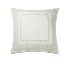 Rose Tree Geneve One (1) Euro Pillow Sham Sage Green Cream Gold Cotton NWT