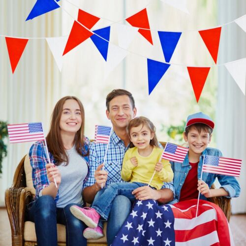 BEISHIDA 100ft 83pcs Red White Blue Pennant Flags Banner,Reusable Bunting String - Picture 2 of 6