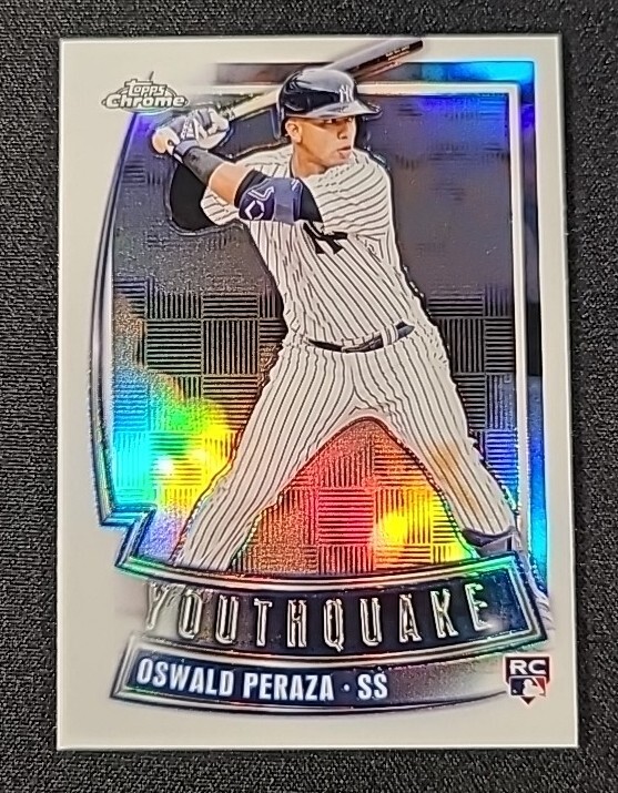 Oswald Peraza 2023 Topps Chrome ROOKIE YOUTHQUAKE RC Insert Yankees Card #YQ-35