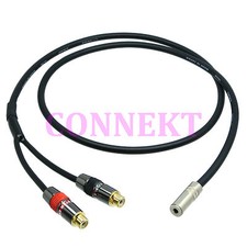 3.5mm 1/8" stereo TRS female jack to 2x RCA TV female TS DIY signal Cable L-4E6S