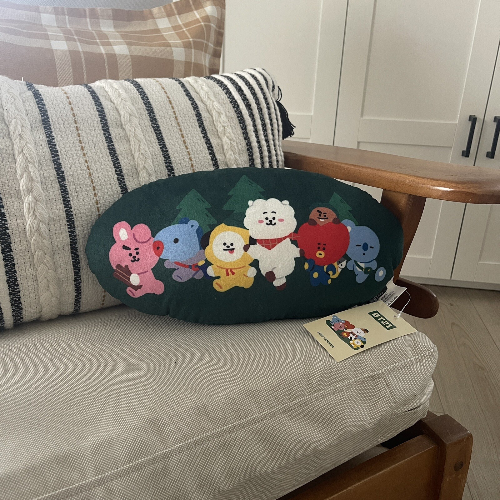 BT21 Line Friends Green Planet Pillow Cushion 14-Inch Plush