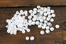 50 x 16L Button Blanks Cover Non Astor Set White Metal Plastic 10mm Dress Making