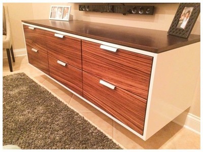 New By Urban 72 Floating Zebrawood Entertainment Center