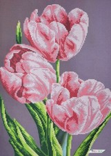 Bead Embroidery Kit Tulips DIY Stamped Bead Needlepoint Beadwork a786