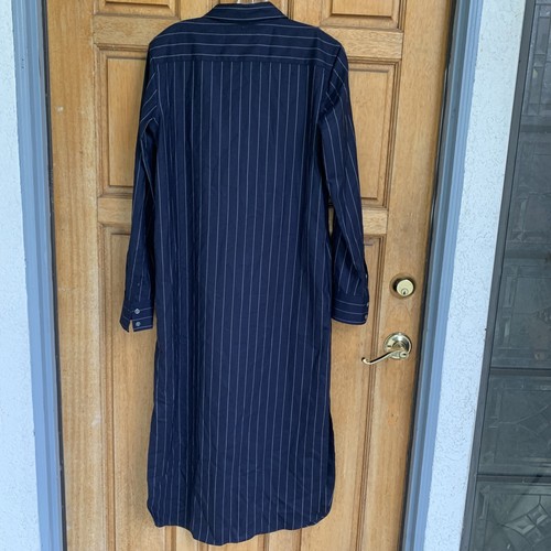 polo ralph lauren blue label wool stripe Side Slit shirt dress size 4 Navy - Picture 3 of 4