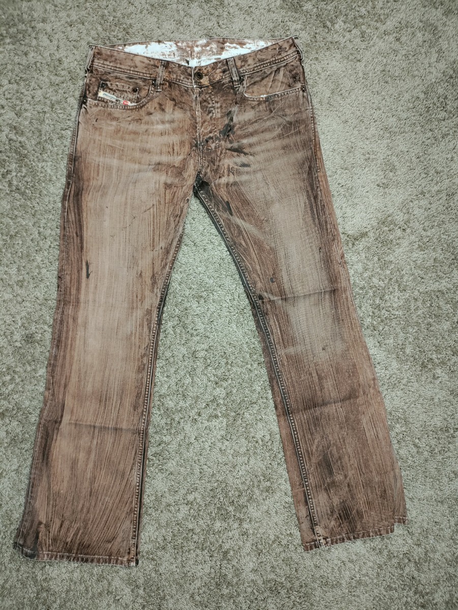 Diesel Zathan 674 Brown 32x32 32 Boot Cut Designer Luxury Denim 