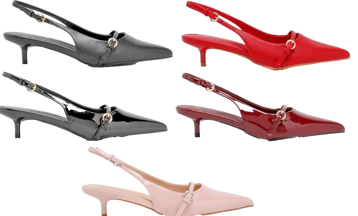 ADIDAS Sandali decolte eleganti donna tacco a gattino slingback punta matrimonio festa