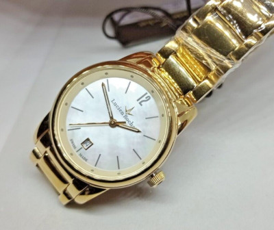 Damenuhr Lucien Rochat,Swiss Made, Geste Lady, Gold, Zifferblatt Perlmutt, 30mm
